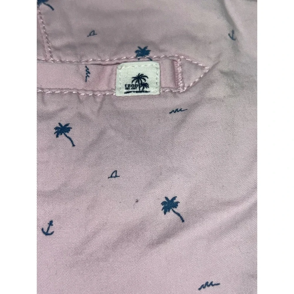 Izod Mens Pink Printed‎ Shorts Sz 30 Palm Tree & Anchor Pattern Summer Casual